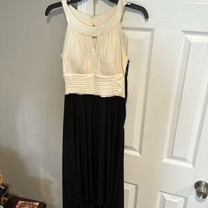 Black/white high/low dress